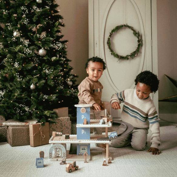 regalo navidad para niños aparcamiento de juguete en madera