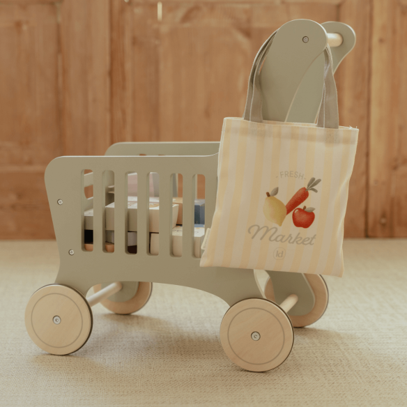 Juguete Carro de la Compra de madera para niños