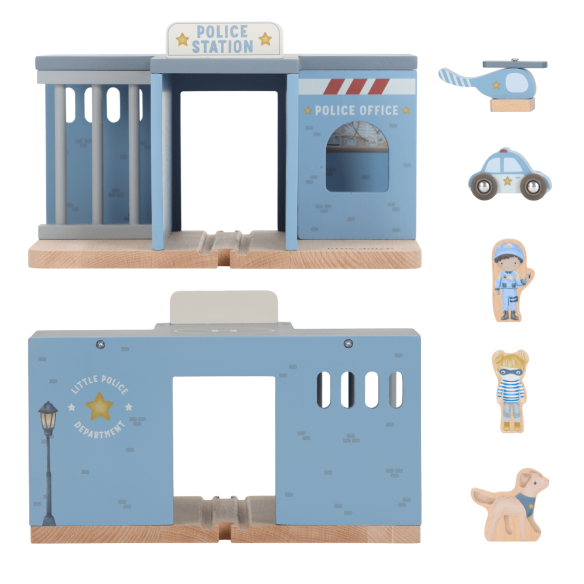 Comisaría de policía de juguete en madera para niñas y niños