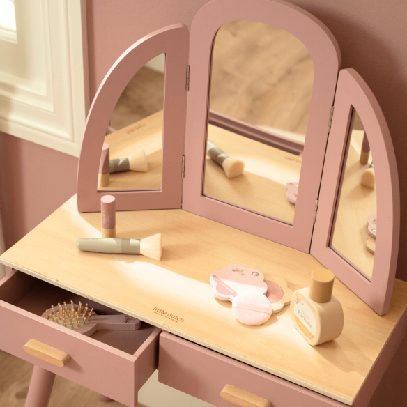 tocador de juguete en madera rosa de Little Dutch en oukidsshop